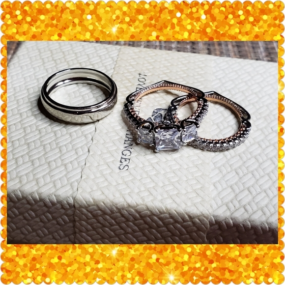 💛JUST IN💛Wedding Set 18K Rose Gold 3pc Set - Picture 6 of 14